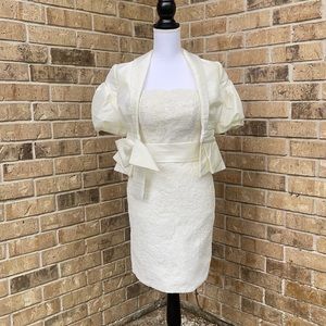 Beautiful lace dress with jacket.  Custom made.